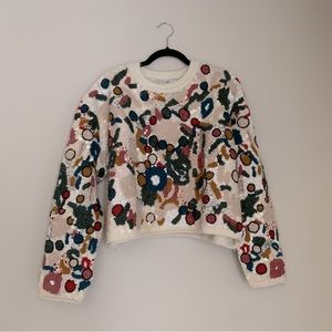 Zara Knit Limited Edition sequin beaded embellished sweater NWT